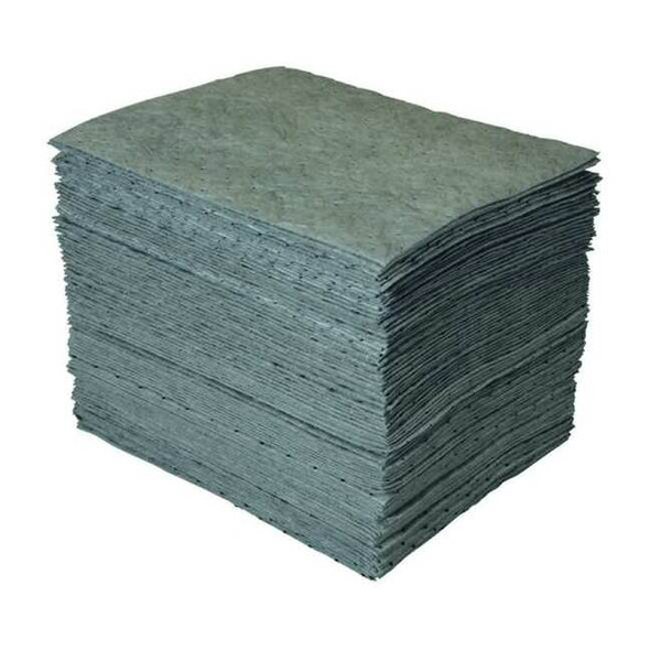 Condor Sorbent Pad, 28 gal, 15 in x 19 in, Universal, Gray, 100 PK 35ZP87