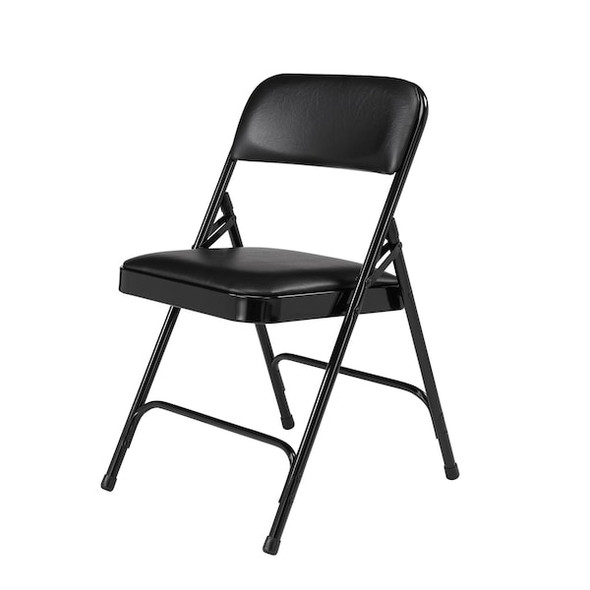 National Public Seating Folding Chair,Vinyl,29-1/2in H,Black,PK4 1210
