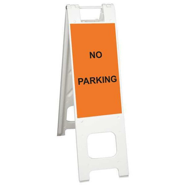 Barricade Sign, Plastic, Engineer, 45 in Height, 3 in Length, 11 lb, White