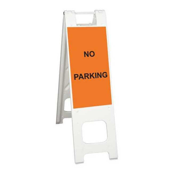 Barricade Sign, Plastic, Engineer, 45 in Height, 3 in Length, 11 lb, White
