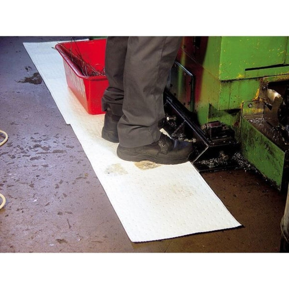 Brady Sorbent Pad, 17 gal, 15 in x 19 in, Oil, White, 100 PK SXT300