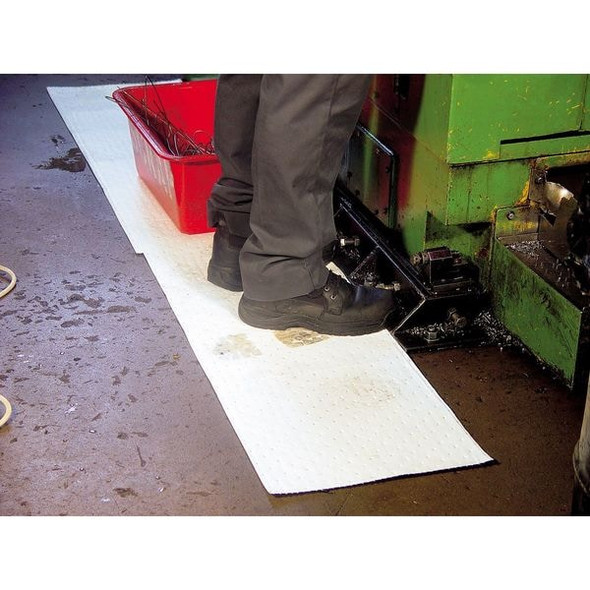 Brady Sorbent Pad, 17 gal, 15 in x 19 in, Oil, White, 100 PK SXT300