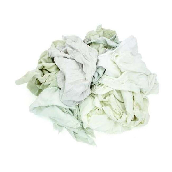 Reclaimed White Knit Cloth Rag 50 lb. Varies Sizes, White
