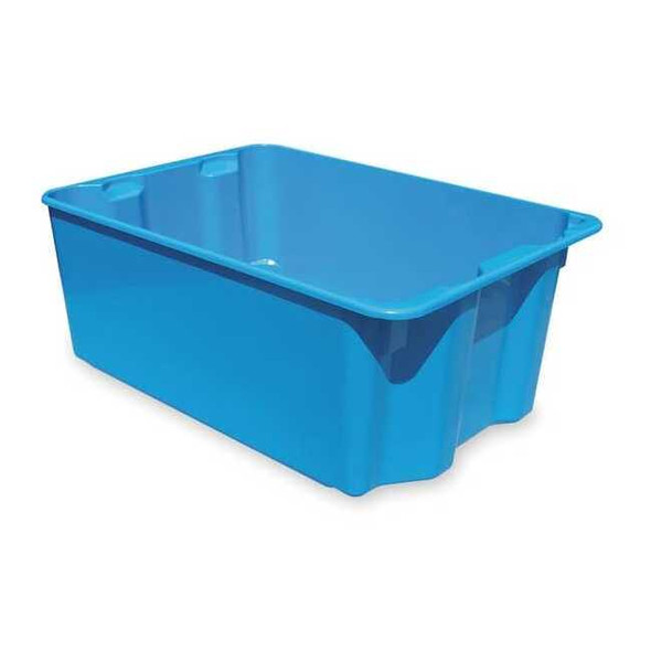 Stack & Nest Storage Container, 9 gal, 25-1/4 in L x 18 in W x 6 in H, Blue