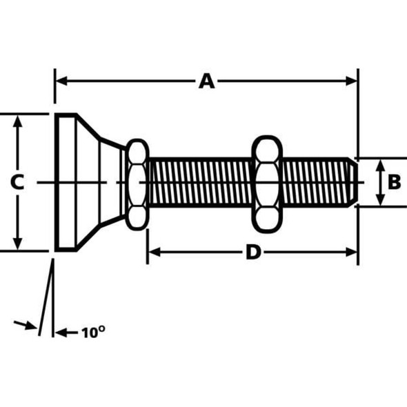 Te-Co Level Pad,Fixed Stud,5-8-11,2-1-2in Base 44452