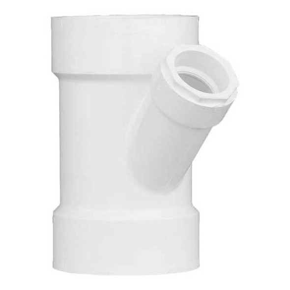 PVC Reducing Wye, Hub, 4 in x 4 in x 1 1/2 in Pipe Size