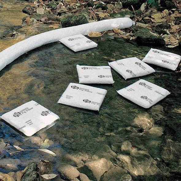 Pig Sorbent Pillow, 5 gal, 12 in x 12 in, Oil, White, 10 PK PIL405