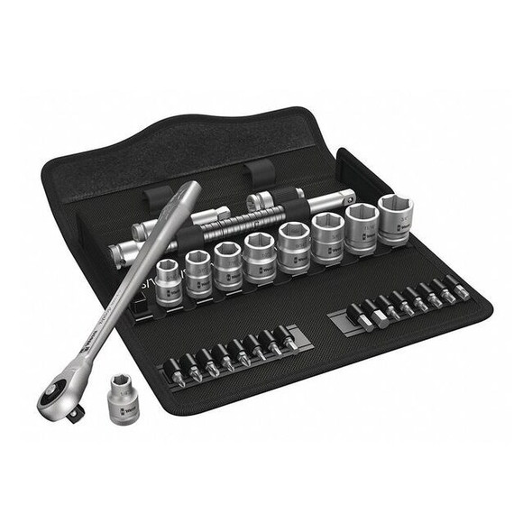 3/8" Drive Deep Socket Set, SAE, 29pcs, Skt Wrch St, Chrm, 6Pt, 1/4 - 3/4 in