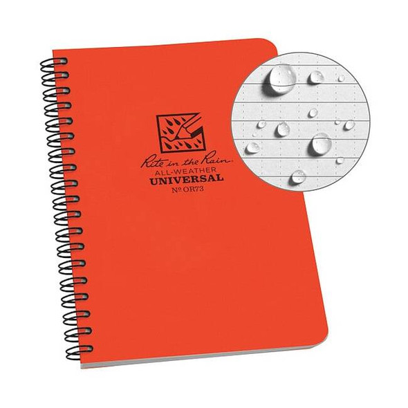 Rite in the Rain Notebook,Polydura,4-5/8" x 7" Size OR73