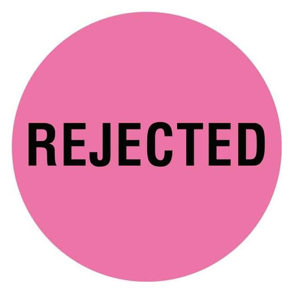 Tapecase Circle Inventory Control Label, Rejected, Pink, Pk1000 16U940