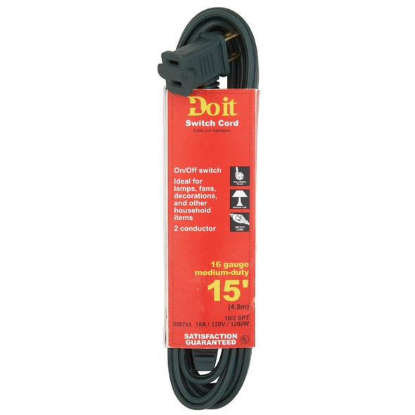 Master Electrician 15 Ft. 16-2 Green Extension Cord with Switch RM-PT2162-15X-GR 558753