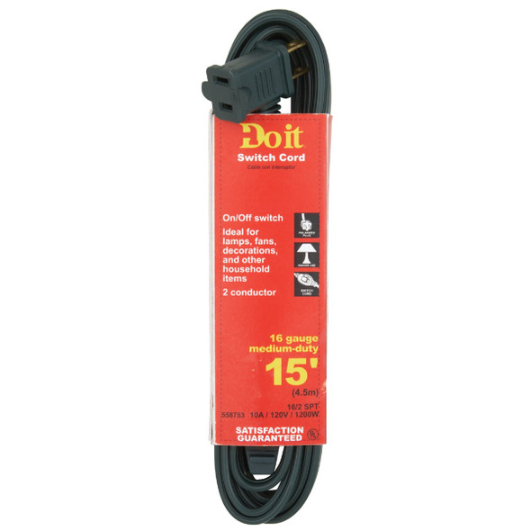 Master Electrician 15 Ft. 16-2 Green Extension Cord with Switch RM-PT2162-15X-GR 558753