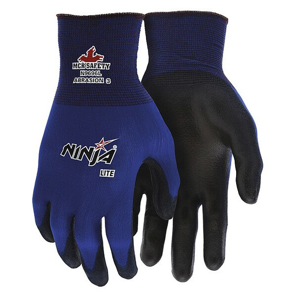 Mcr Safety Coated Gloves,Nylon,S,PR N9696S