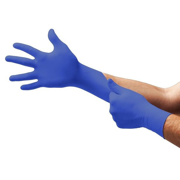 N19, Disposable Gloves, 3.00 to 3.99 mil Palm, Nitrile, Powder-Free, XS (6), 100 PK, Blue