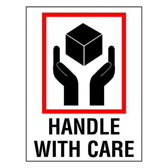 Tapecase InstructionalHandlingLabel,White,PK500 16U791
