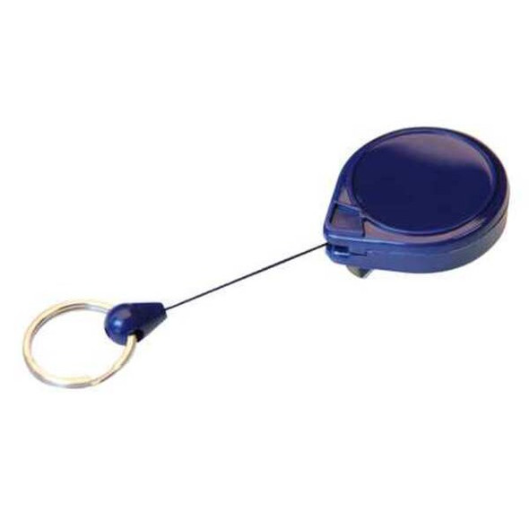 Key-Bak Badge Holder, Split Ring Type, 3/4 in Ring Size, Blue 0052-005