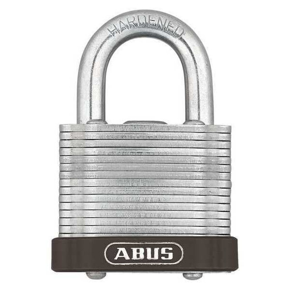 Keyed Padlock, Open, Rectangular Steel Body, Hardened Steel Shackle, 3/4 in W