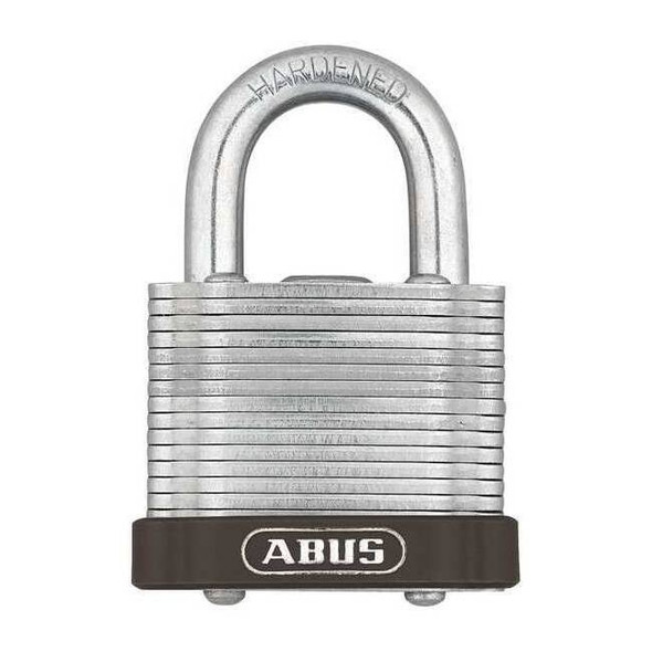 Keyed Padlock, Open, Rectangular Steel Body, Hardened Steel Shackle, 3/4 in W