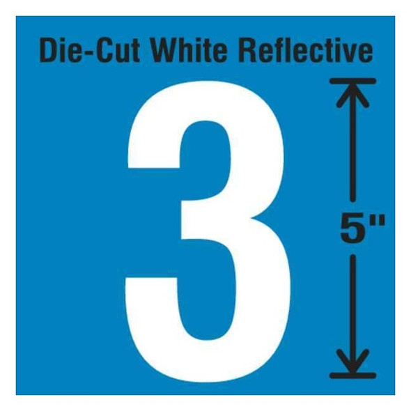 Stranco NumberLabel,Vinyl,5inH,2-3/4inW,PK5 DWR-5-3-5