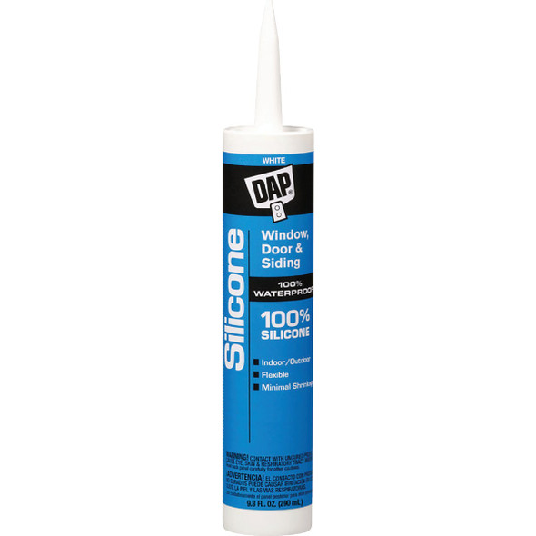 DAP 9.8 Oz. Window, Door & Siding Silicone Sealant, White 7079808646