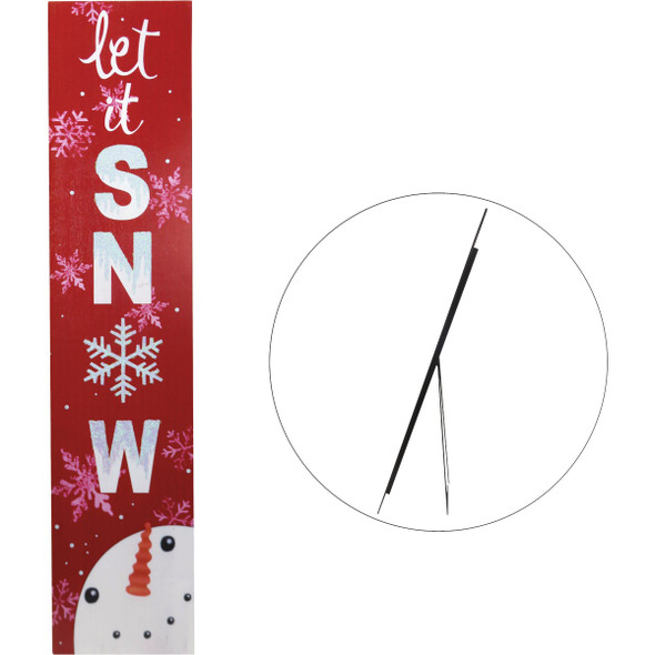 Alpine 1 In. W. x 42 In. H. x 8 In. L. Let It Snow Porch Greeter Sign with Easel Alpine 1 In. W. x 42 In. H. x 8 In. L. Let It Snow Porch Greeter Sign with Easel