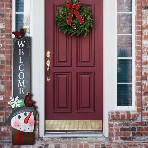 Alpine 2 In. W. x 47 In. H. x 11 In. L. Snowman with Long Hat Welcome Porch Greeter Sign withEasel Alpine 2 In. W. x 47 In. H. x 11 In. L. Snowman with Long Hat Welcome Porch Greeter Sign withEasel