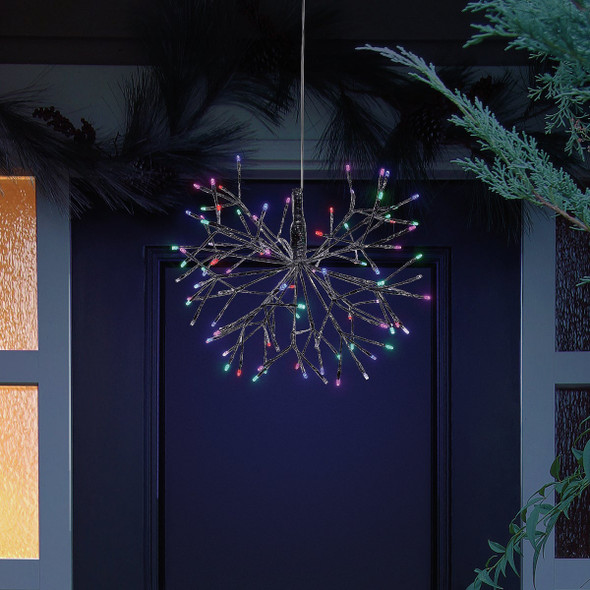 Alpine 16 In. LED Multi-Color Snowflake Ornament Lighted Decoration Alpine 16 In. LED Multi-Color Snowflake Ornament Lighted Decoration