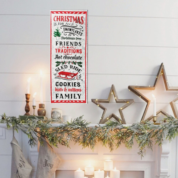 Alpine 31 In. W. x 28 In. H. x 11 In. L. Metal Christmas Is For Wall Decoration MBA158HH-WT 875462