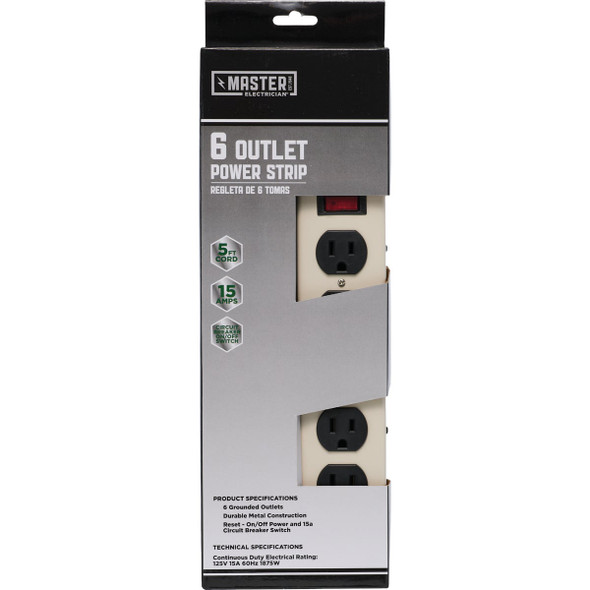 Do it Best 6-Outlet Gray Power Strip with 5 Ft. Cord LTS-6E