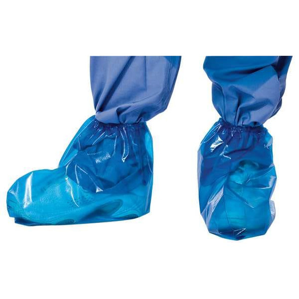 Polyco Disposable Shoe Covers, Polyolefin, Blue, Slip Resistant Sole: Yes ,Regular 49310