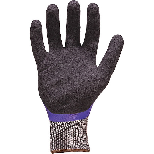 Coated Glove, Nitrile, Sandy, Palm and Fingers, Not Rated Abrasion Level, Black/Blue/Gray, XL (10)