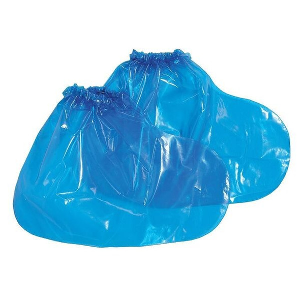 Disposable Shoe Covers, Polyolefin, Blue, Slip Resistant Sole: Yes ,L