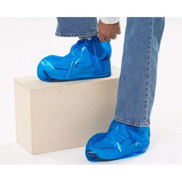 Disposable Shoe Covers, Polyolefin, Blue, Slip Resistant Sole: Yes ,L  49510