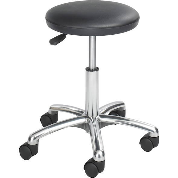 Safco Round Stool, Height Range 16" to 21", Polyurethane Black 3434BL