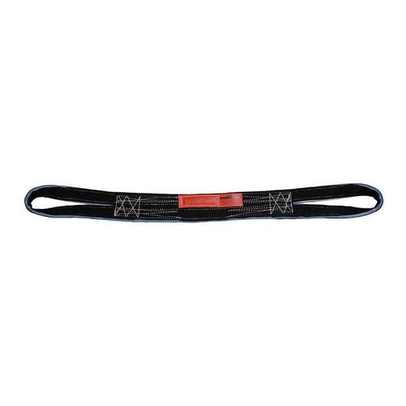 Lift-All Web Sling, Type 6, 8 ft L, 2 in W, Polyester, Black RE1802TX8
