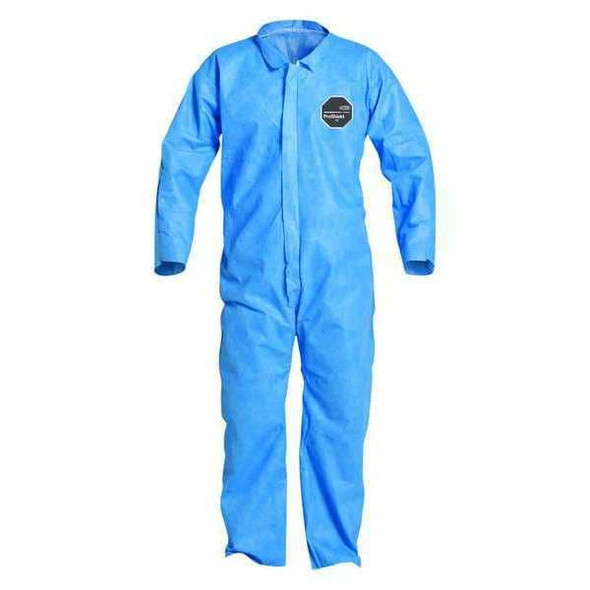 10 Coverall. Collar. Open Wrists and Ankles. Elastic Waist. Blue. MD