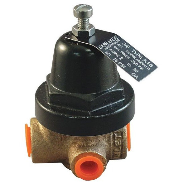 Cash Valve Pressure Regulator,3/8 In,2 to 30 psi A16-BWLASBBF01-D1-0016