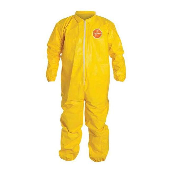 Coverall. Collar. Stormflap. Elastic Wrists and Ankles. Yellow. 2X