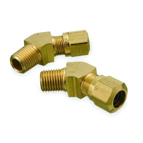 Weatherhead Elbow, Brass, Comp. 3/8 in, NPTF 3/8 in 1480X6X6