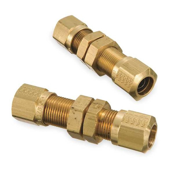 Weatherhead Strt, Brass, Comp. 1/4 in, Comp. 3/8 in 1474X4