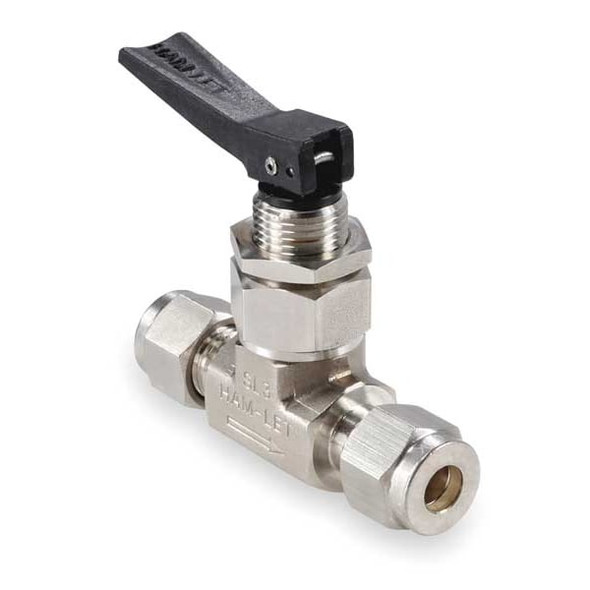 Ham-Let 1/4" Compr Stainless Steel Mini Ball Valve Inline h-1200-SS-L-1/4