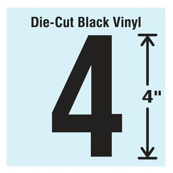 Stranco NumberLabel,Vinyl,4inH,2-1/4inW,PK10 DBV-4-4-10