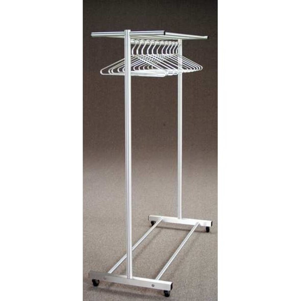 Glaro Double Sided Mobile Coat Rck,48 In,Satin 134-4SA