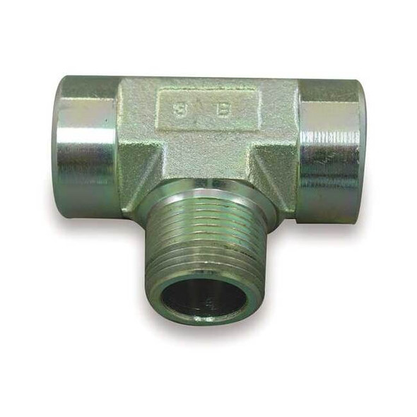 Eaton Aeroquip Adpt, MNPT-FNPT, 1/2-14, Tee, 2.46In 2091-8-8S