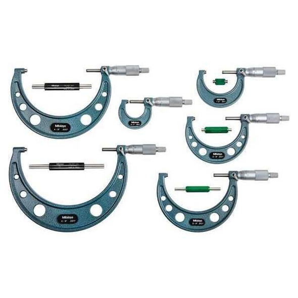 Mitutoyo Outside Micrometer Set,0 - 6" Range 103-904-10