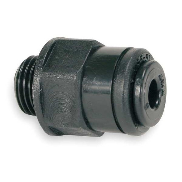 Push-Fit Adapter Fitting, 15/32 in Tube Size, Acetal, Black, 10 PK
