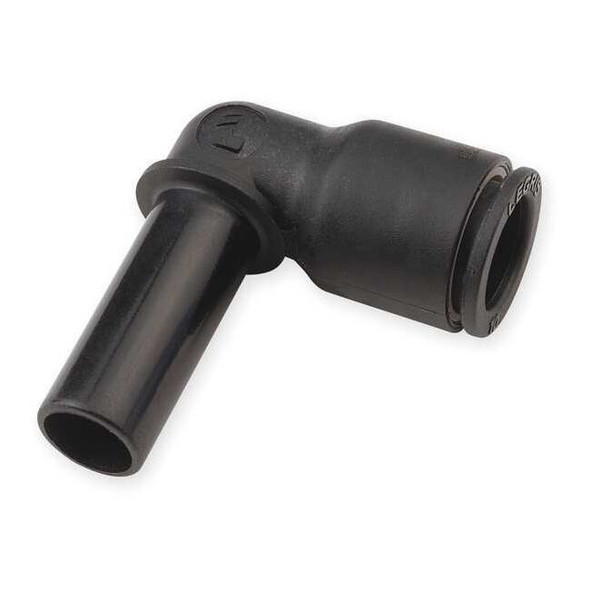 Push-Fit Elbow Fitting, 4mm Tube Size, Fiberglass-Reinforced Nylon, Black, 10 PK