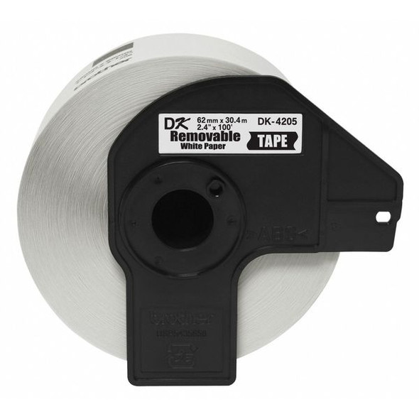 Brother Removable Label, Black/White, Labels/Roll: Continuous DK4205