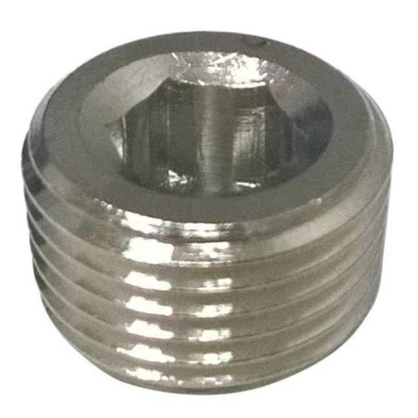 Chrome Plated Brass Countersink Plug, BSPT, 1/2" Pipe Size