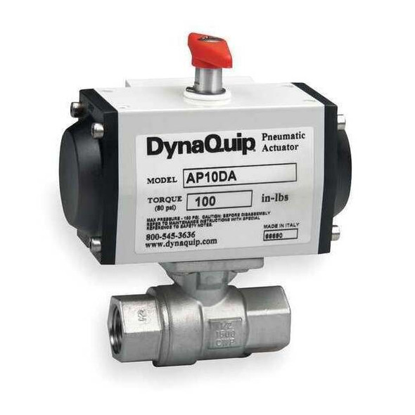 3/4" FNPT Stainless Steel Pneumatic Ball Valve Inline